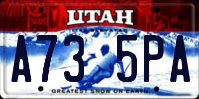 UT license plate A735PA