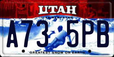 UT license plate A735PB