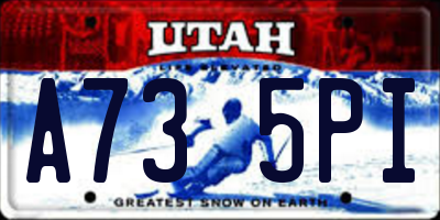 UT license plate A735PI