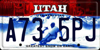 UT license plate A735PJ