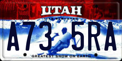 UT license plate A735RA