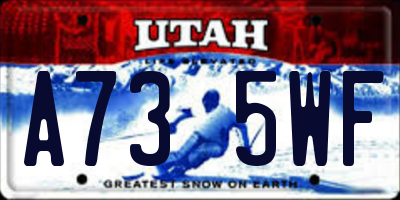 UT license plate A735WF