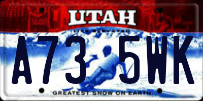 UT license plate A735WK