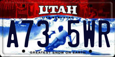 UT license plate A735WR