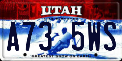 UT license plate A735WS