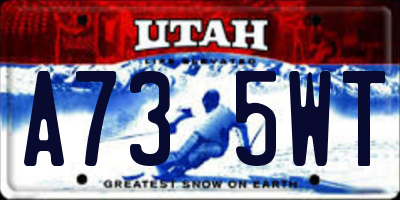 UT license plate A735WT