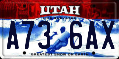 UT license plate A736AX