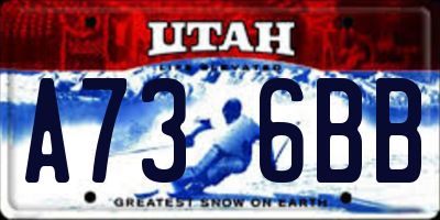 UT license plate A736BB