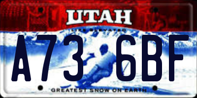UT license plate A736BF