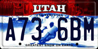 UT license plate A736BM