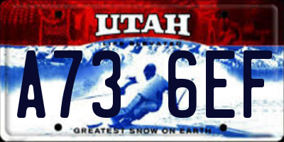 UT license plate A736EF