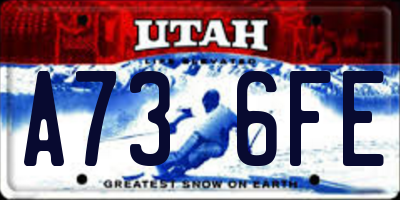 UT license plate A736FE