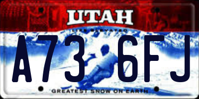 UT license plate A736FJ