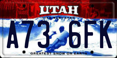 UT license plate A736FK