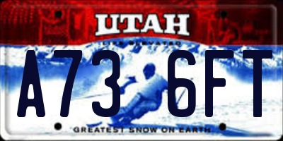 UT license plate A736FT