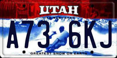 UT license plate A736KJ