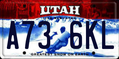 UT license plate A736KL