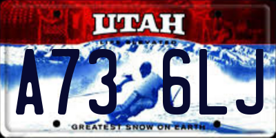 UT license plate A736LJ