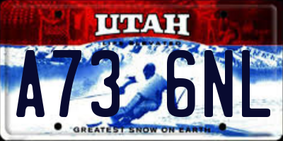 UT license plate A736NL