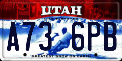 UT license plate A736PB