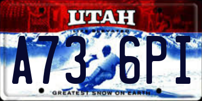 UT license plate A736PI