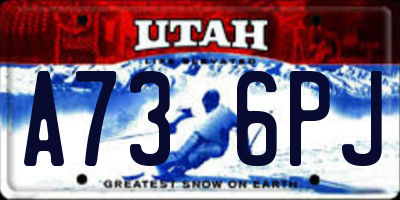 UT license plate A736PJ