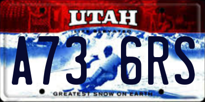 UT license plate A736RS