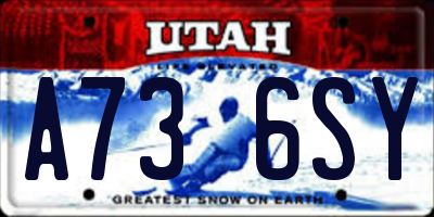 UT license plate A736SY