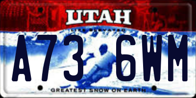 UT license plate A736WM