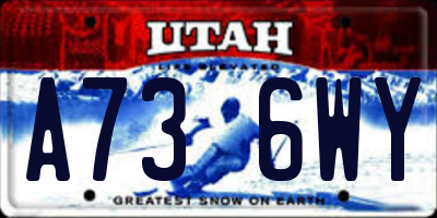 UT license plate A736WY