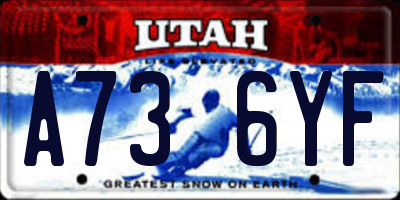 UT license plate A736YF
