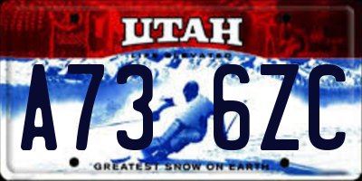 UT license plate A736ZC