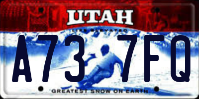 UT license plate A737FQ