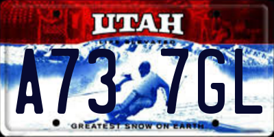 UT license plate A737GL