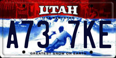 UT license plate A737KE