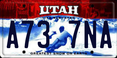 UT license plate A737NA