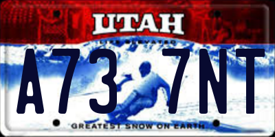UT license plate A737NT