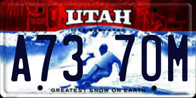 UT license plate A737OM