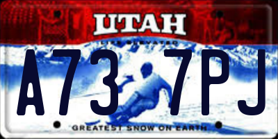 UT license plate A737PJ