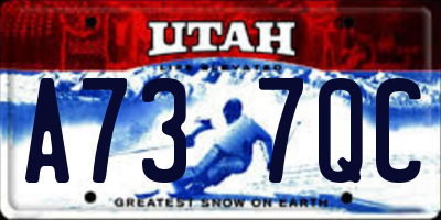 UT license plate A737QC