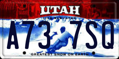 UT license plate A737SQ