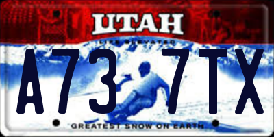 UT license plate A737TX