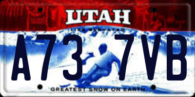 UT license plate A737VB