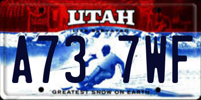 UT license plate A737WF