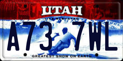 UT license plate A737WL