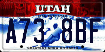 UT license plate A738BF