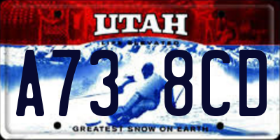 UT license plate A738CD