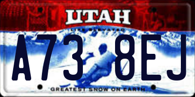 UT license plate A738EJ