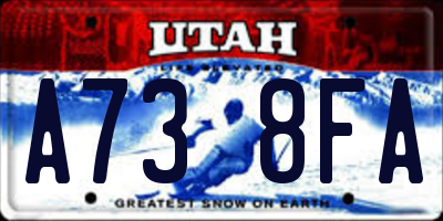 UT license plate A738FA