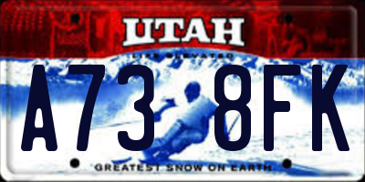 UT license plate A738FK